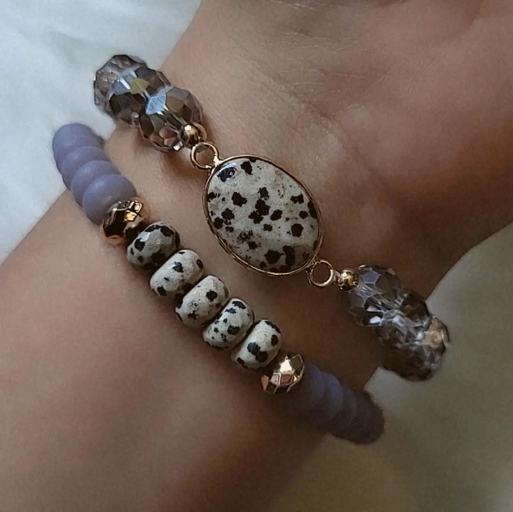 Beaded stone bracelet